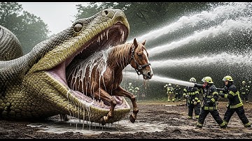 Brave Heroes Save Helpless Baby Horse from Giant Python’s Deadly Attack 🐍