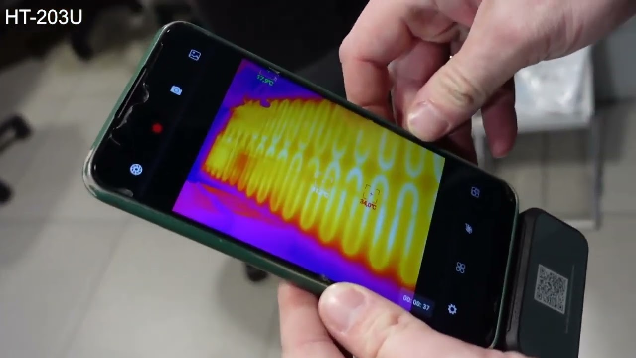 HT-203U mobile phone thermal imager (256×192) - YouTube