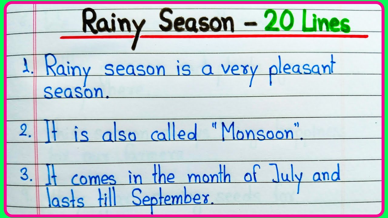 essay on rainy season 20 lines