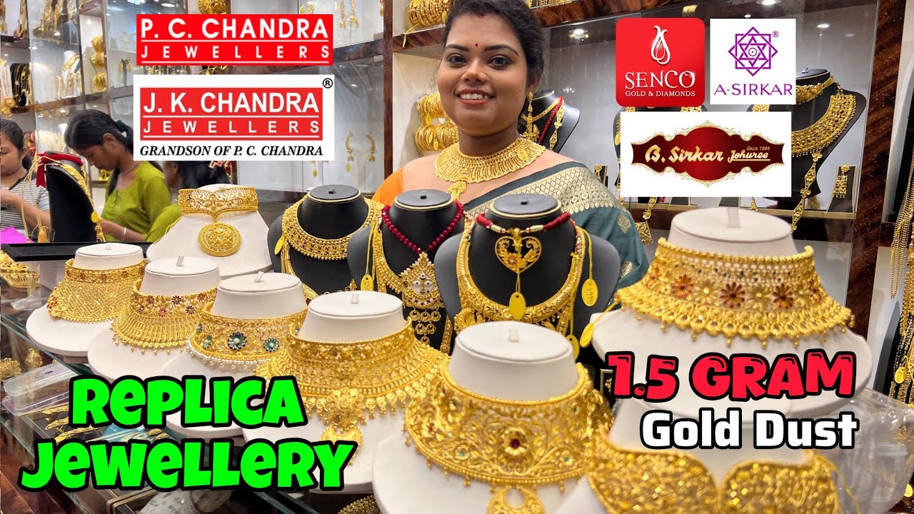 PC Chandra, Senco Gold, JK Chandra Gold Replica Jewellery with 1.5 Gram Gold Dust @TheBongDuo