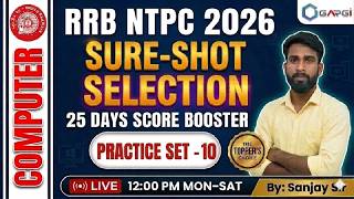 Computer Day 10 Live Class | Important MCQ | RRB NTPC 2026 Exam Preparation | 25 Days Speed Booster