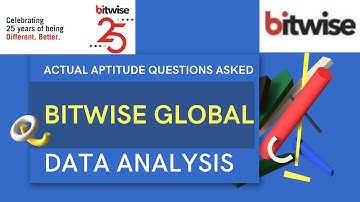 BITWISE GLOBAL HIRING 2021 | APTITUDE Questions and Answers (Part 4) DATA ANALYSIS By MJ
