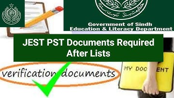 JEST PST Documents Required After Lists Uploaded by STS IBA