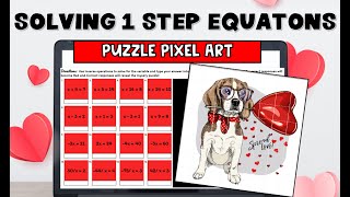 Solving 1 Step Equations Digital Math Activity Self Checking Pixel Art