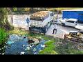 First Opening Amazing Project.! Landfill Stone Delete Flooded Area By Skills Dozer With 5ton Truck