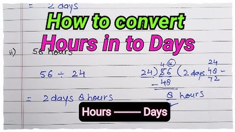 Maths |Convert Hours in to Days |#hours #days #convert