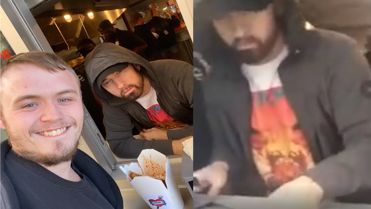 Eminem surprises customers by serving at Mom's Spaghetti, his new ...
