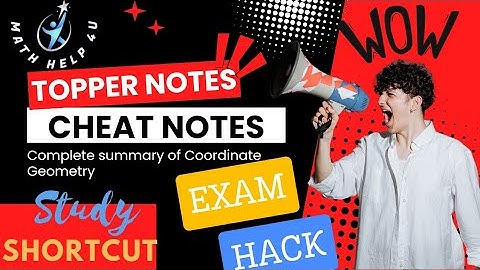 Topper notes || Cheat notes || Coordinate Geometry Ch 7 ||New Class 9  Math NBF || Mathhelp4u
