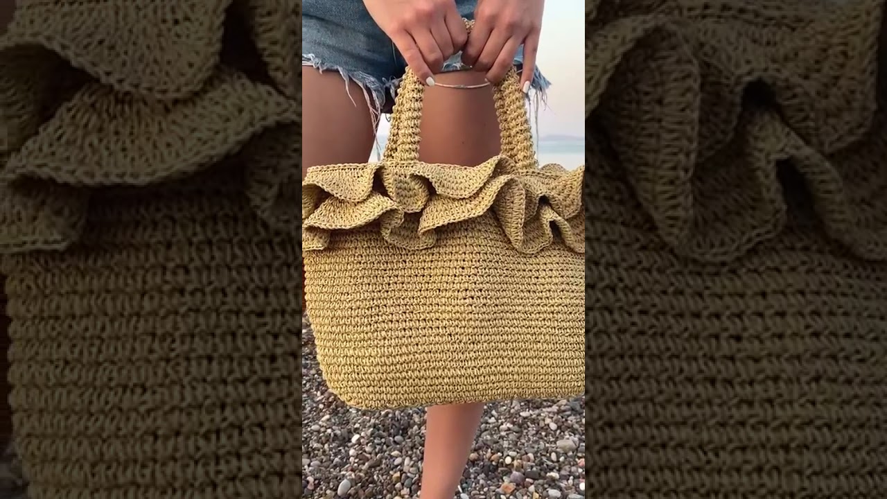 Fırfırlı Kağıt İp Çanta Kahverengi