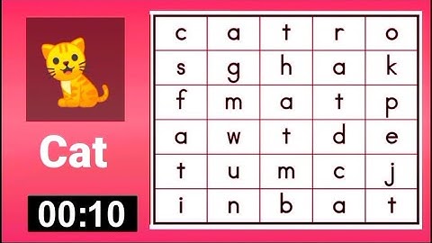 Word Search Game for Kids - Spell and Find the Hidden Words (with answers) || Part 1