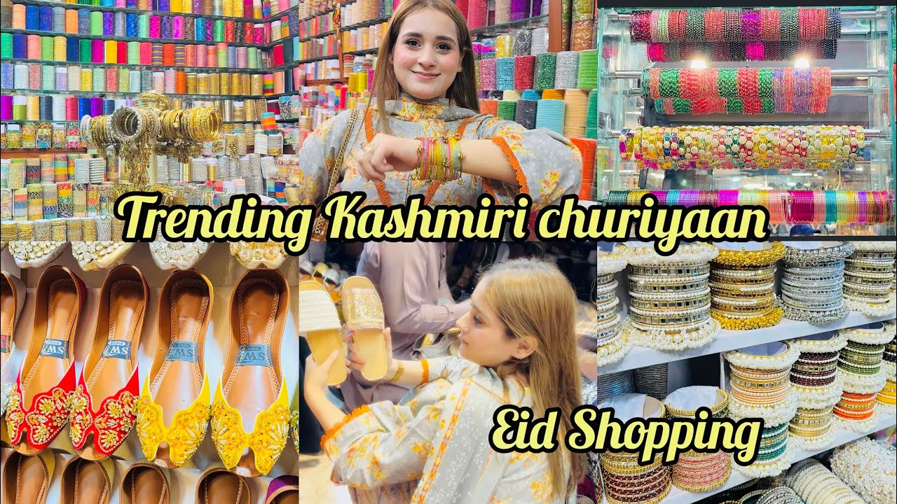 Finally humne b Kashmir churiyaan le li ✨ Eid shopping On peak 💫 | khussay | Library Market Lahore 
