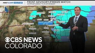 First frost and freeze Saturday night across eastern Colorado