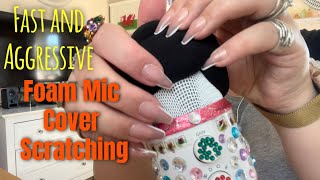 ASMR // Fast & Aggressive Foam Mic Cover Scratching & Tapping • No Talking •