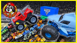 Monster Jam Truck Toys  BIG RC Car UNBOXING!  Megalodon Storm, The Animal, Stunt Shot & Ninja Bots