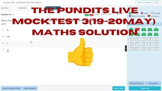 THE PUNDITS SSC CGLPRE LIVE MOCKTEST 3 MATHS SOLUTION I THE PUNDITS LIVE MOCKTEST SOLUTION(1920MAY)