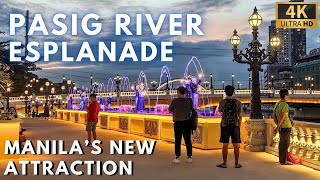 Manila's Newest Attraction: PASIG RIVER ESPLANADE [4K Walking Tour] Philippines - January 2024