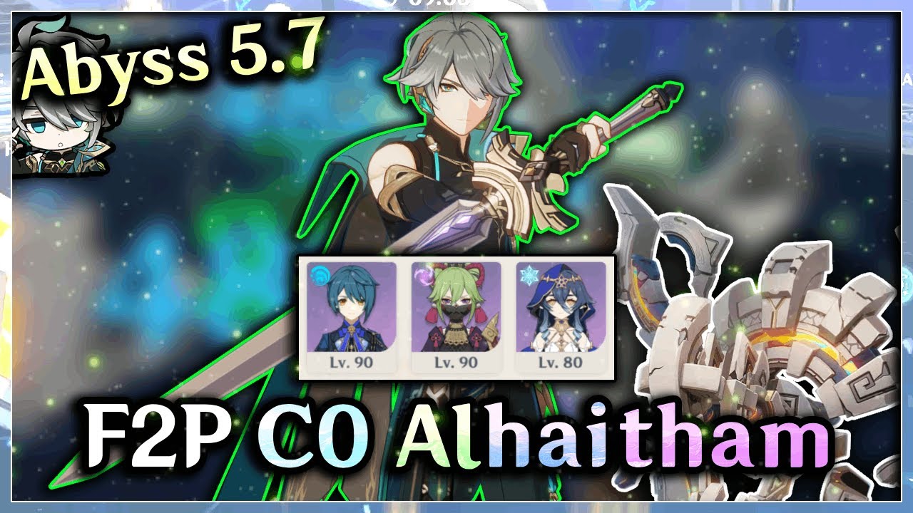 Powercreep? HP Inflation? C0 Alhaitham F2P still destroying Spiral Abyss! Top Half 5.7 F12 in 180s 🔥
