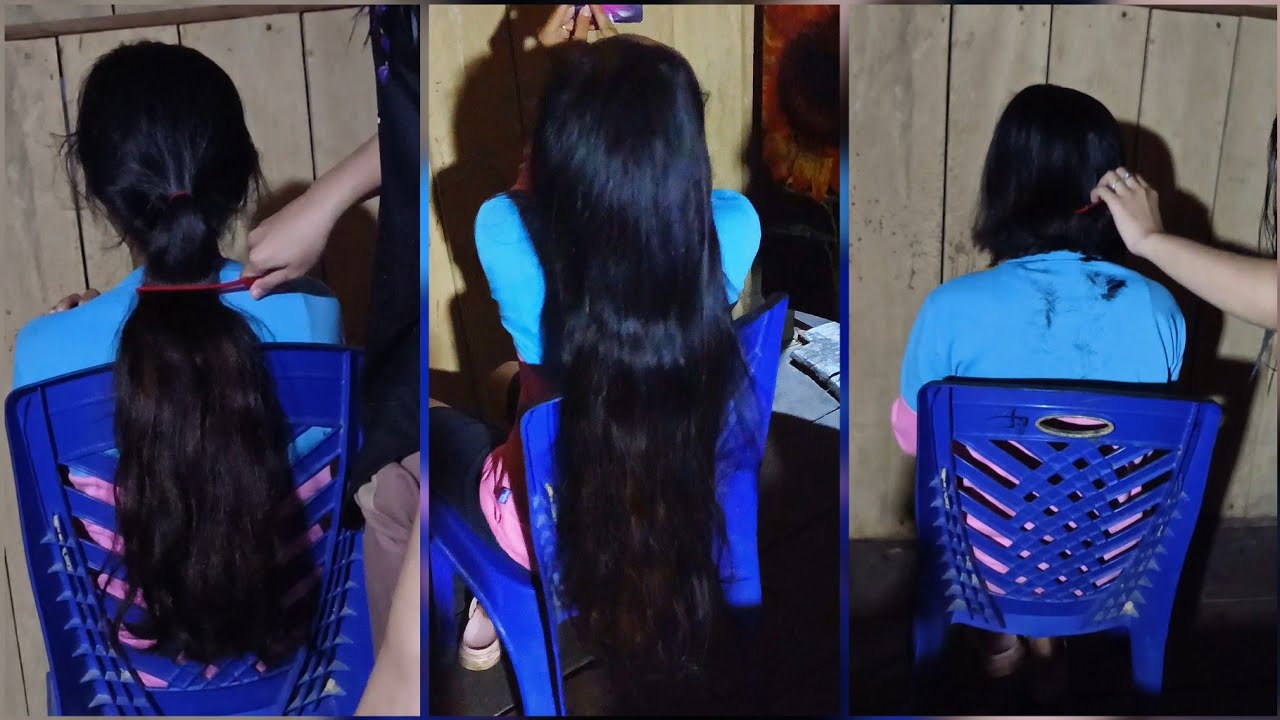 POTONG RAMBUT TEBAL DAN PANJANG | LONG AND THICK HAIRCUT TO SHORT