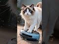 Epic Showdown: Ragdoll Cat vs. Robot Vacuum #ragdollcat #cat #funny