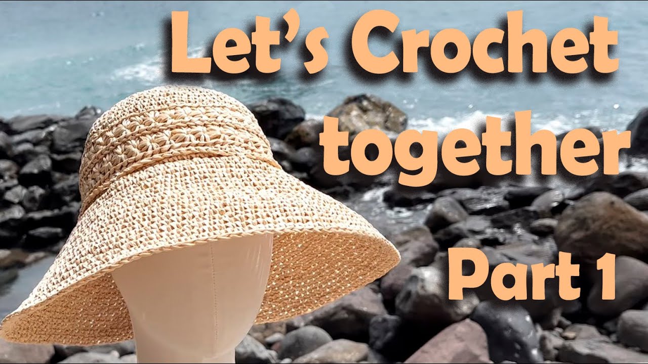 Как связать крючком шапку из рафии с цветочным мотивом — Часть 1