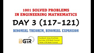 1001 SOLVED PROBLEMS IN ENGINEERING MATHEMATICS | Day 3 (117-121) BINOMIAL THEOREM