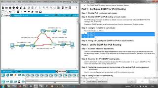6.4.3.4 Packet Tracer - Configuring Basic EIGRP with IPv6 Routing