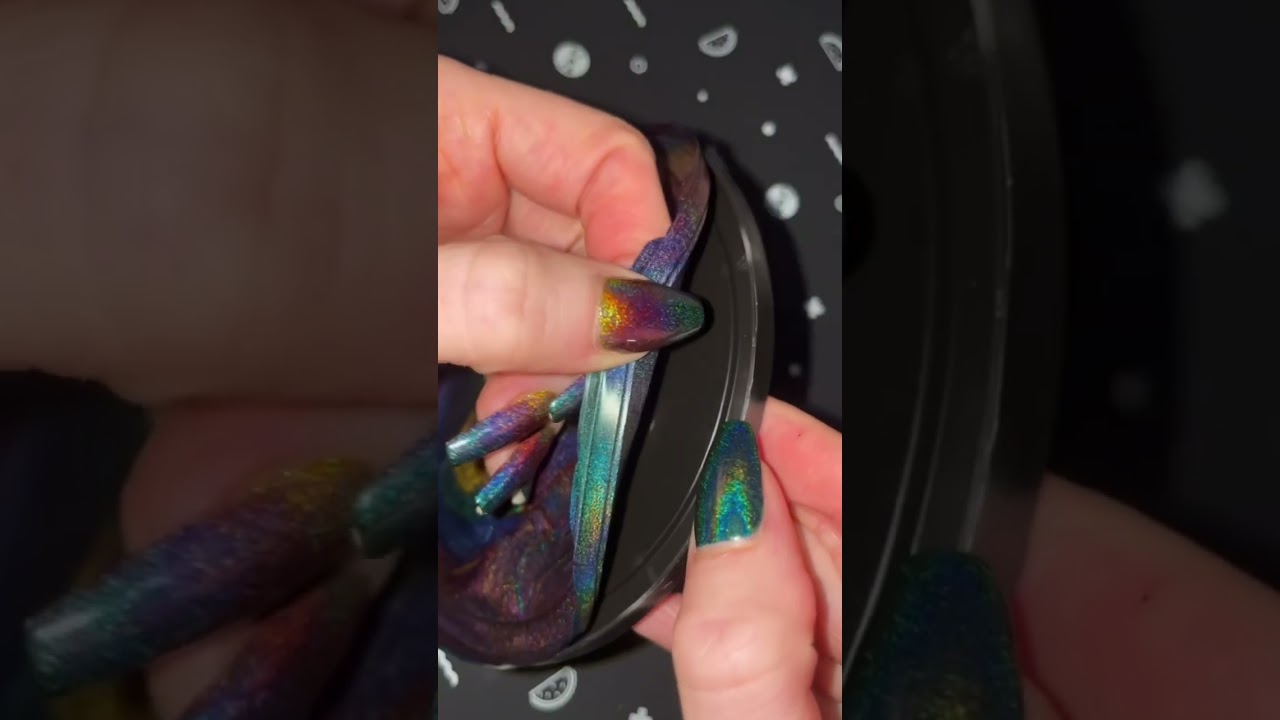 Peeling dried nail polish💅🌈 Holo Taco Dark Rainbow YouTube