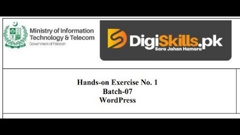 Digi skills Word Press Hands-on-Exercise no 1 batch 7 SOLVED