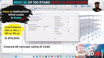 V52 How to Add/Define Wind load in Etabs