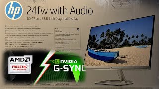 AMD FreeSync en Monitor HP 24fw con altavoces integrados Unboxing Review -  YouTube