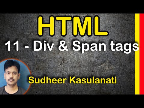 HTML 11 - Div and Span Tags