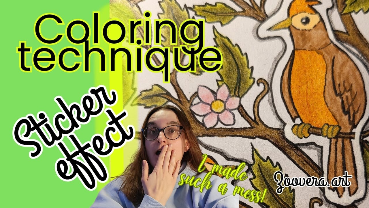 Sticker Effect Colouring Adult coloring book techniques: the STICKER effect ๐๐จ - YouTube