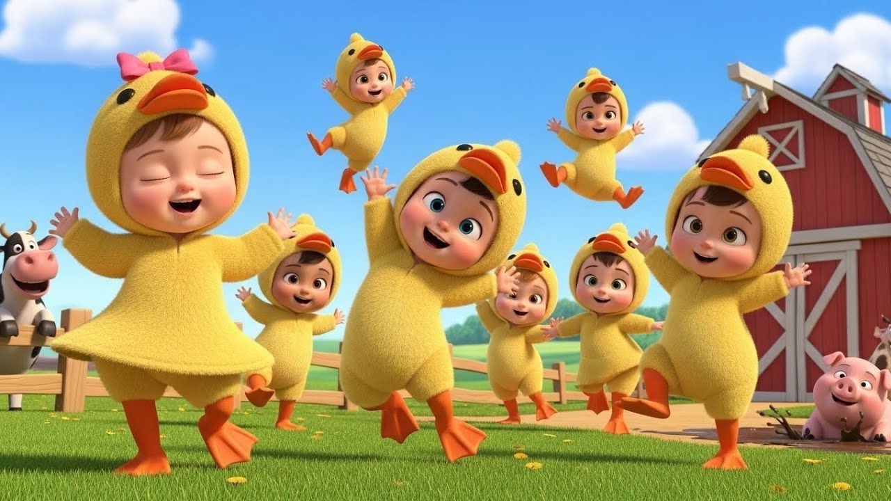 Cute Duck Dance Song 🐥 | Baby Boys & Girls Dancing | Fun Nursery Rhymes | 10 Minutes Kids Video
