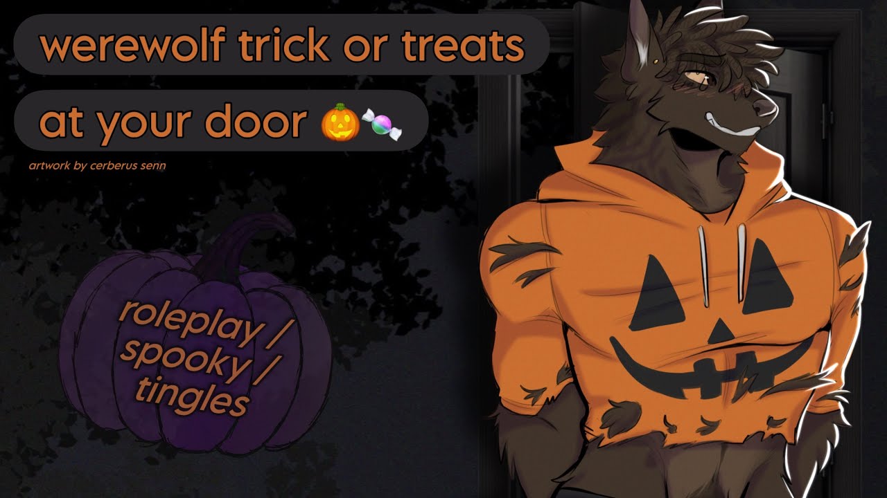 [m/m] a werewolf trick or treats at your door! 🍬 🎃 (furry asmr)