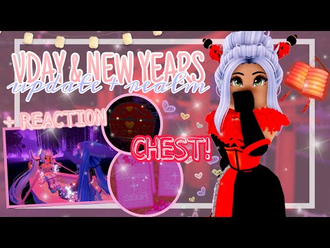 VALENTINES realm + NEW YEARS, bhm, and CHEST location! //Roblox Royale High TEA, UPDATES, & REACTION