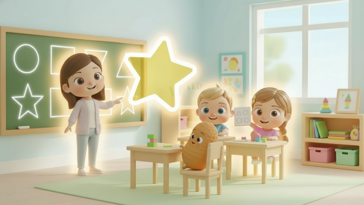 Shapes Song for Kids 🔺⚪ Learn Shapes with Peanut & Friends