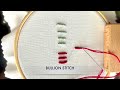 Bullion stitch  embroidery stitch tutorial