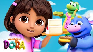NEW Dora Best Food Moments Marathon! 🎂 | Dora \& Friends