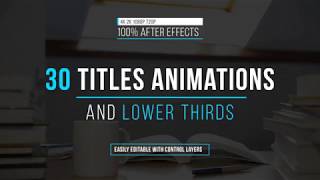 Title Lower Thirds | After Effects Template | Titles