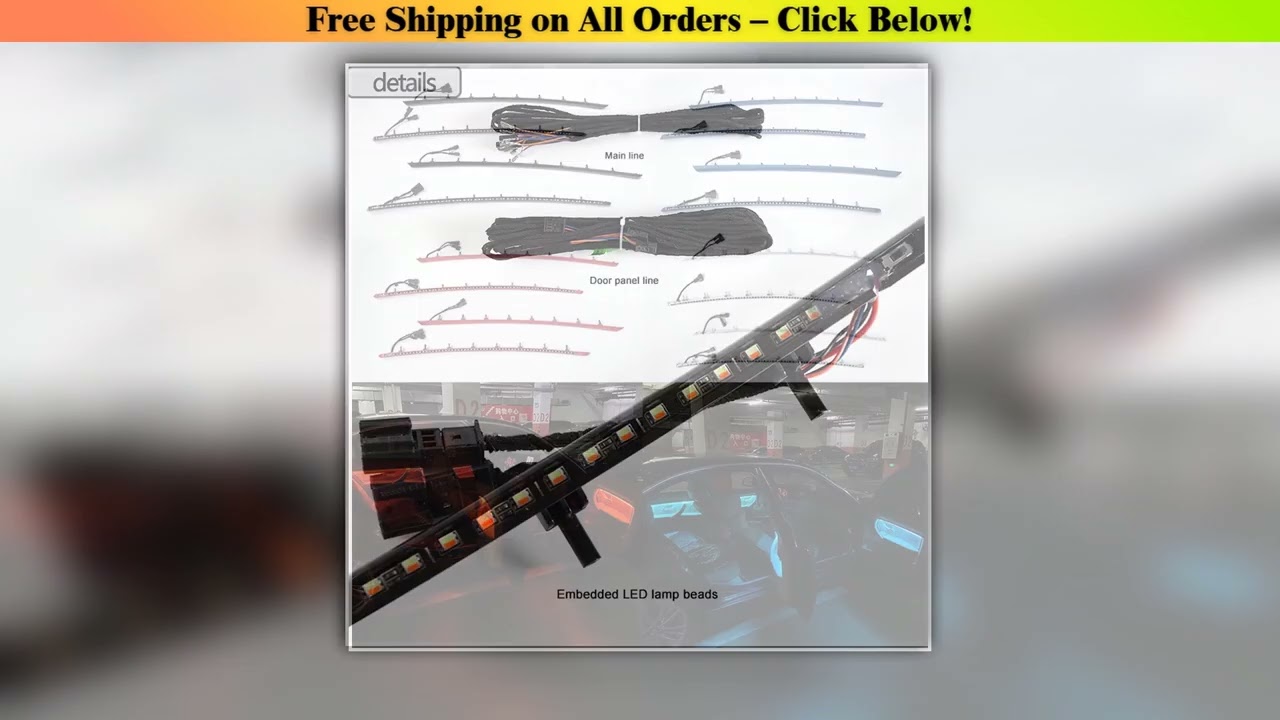 4 Inner Doors Ambient Light LED Decorative Trims Lights With Blue And Orange Colors Atmosphere