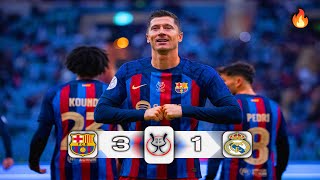 كلاسيكو  برشـلونة وريـ ـاال مـدريـد 3-1 نهائي كأس السوبر مبــاراة نـااارية ? جنون فهد العتيبي FHD