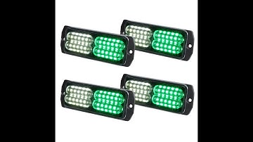 ASPL 4pcs Sync Feature 24-LED Surface Mount Flashing Strobe Lights (Green White)