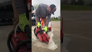 @HiltiNorthAmerica 12” cut-off saw paired with the water tank supply! Both from the Nuron platform