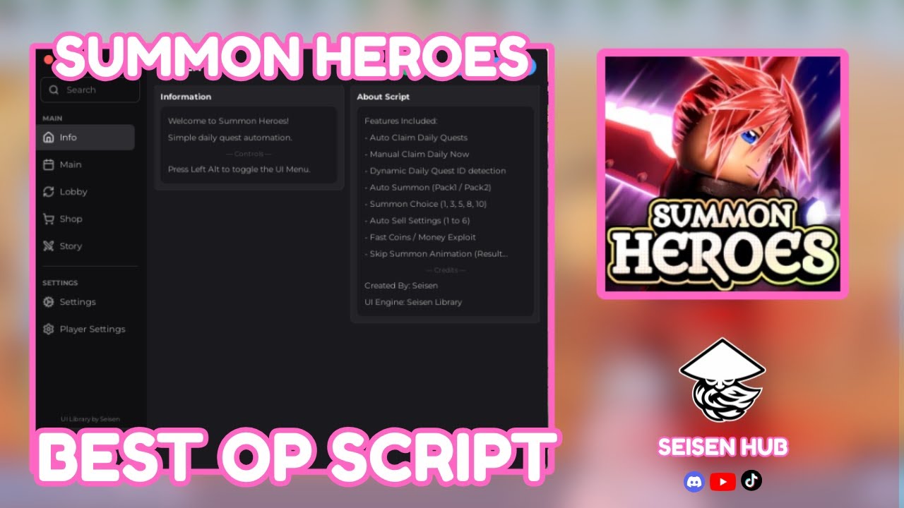 SUMMON HEREOES | AUTO FARM | AUTO SUMMON | AUTO ENTER AND MORE