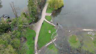 Flooded Verulamium Lake, St Albans. 26 March 2024