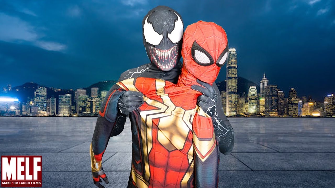VENOM BEATS UP SPIDEY!! | Epic Real Life Marvel Superhero Movie - MELF