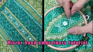 Mirror hand embroidery tutorial / Mirror stitch in easy way || Hand Embroidery