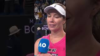 Celebrity Danielle Collins continued to wind up the Melbourne crowd in her interview 😅😬 #AusOpen #Shorts Wealth