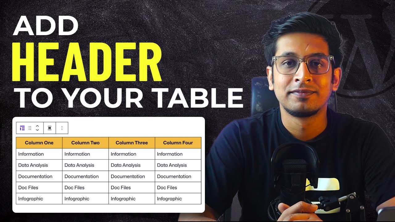 How to Add a Header to a Table in WordPress - YouTube