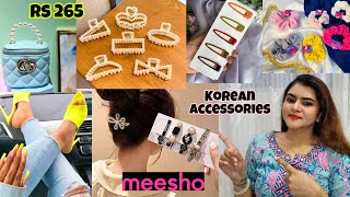 Meesho Korean Hair Accessories starting Rs 260 | Meesho haul | Meesho Bag haul | Footwear Haul